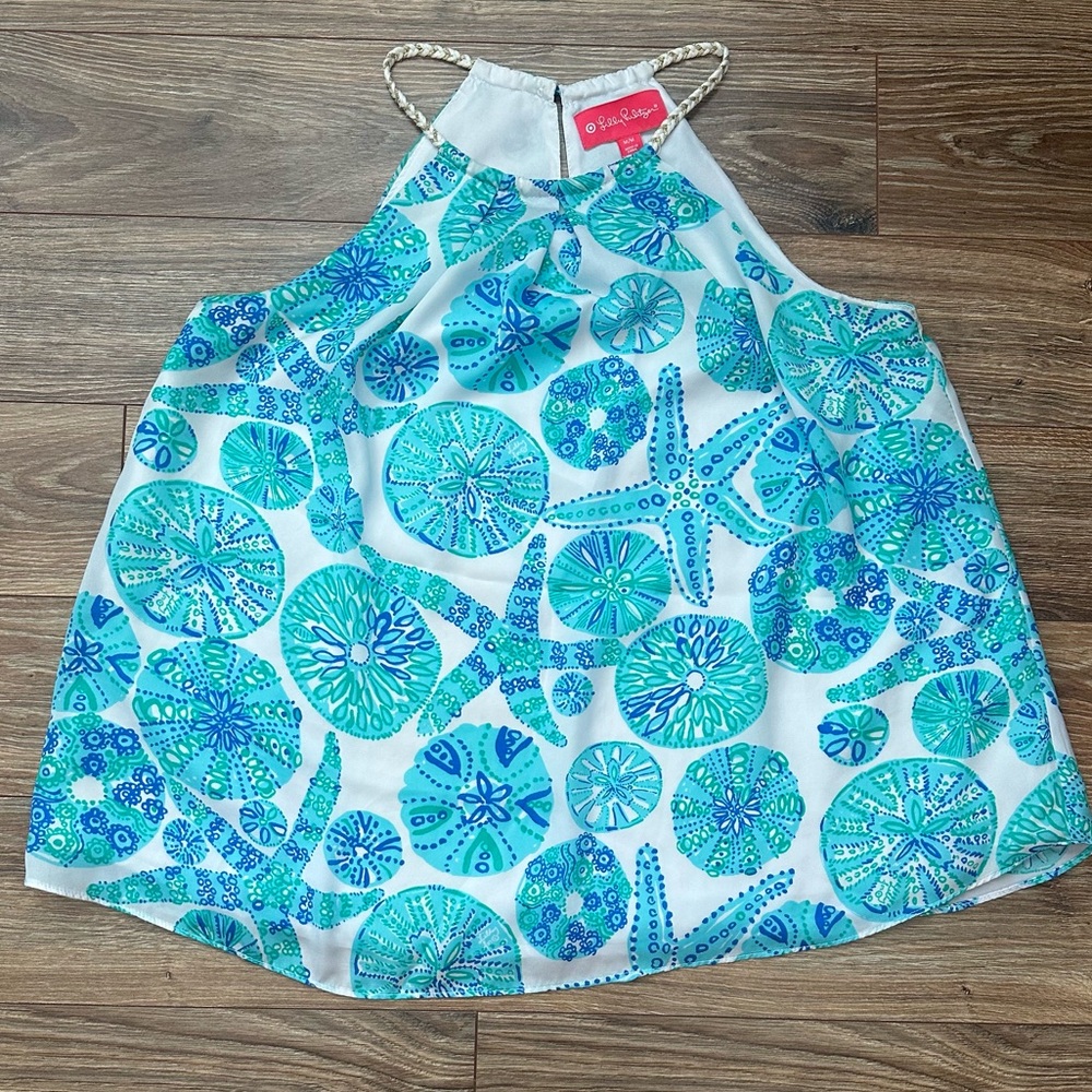 Lilly Pulitzer for Target halter top Medium blue and white print